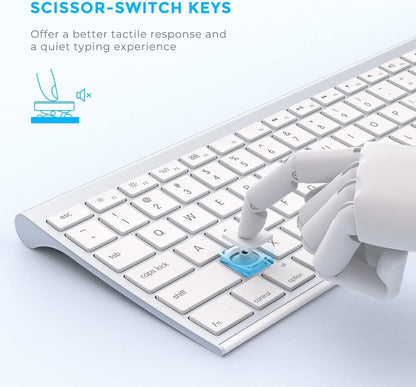 Bluetooth Keyboard Mouse for Mac, Ultra Slim Wireless Keyboard Mouse Combo