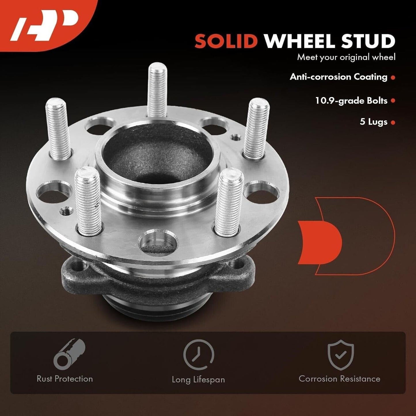 A-Premium Rear Wheel Bearing and Hub Assembly with ABS & 5-Lug