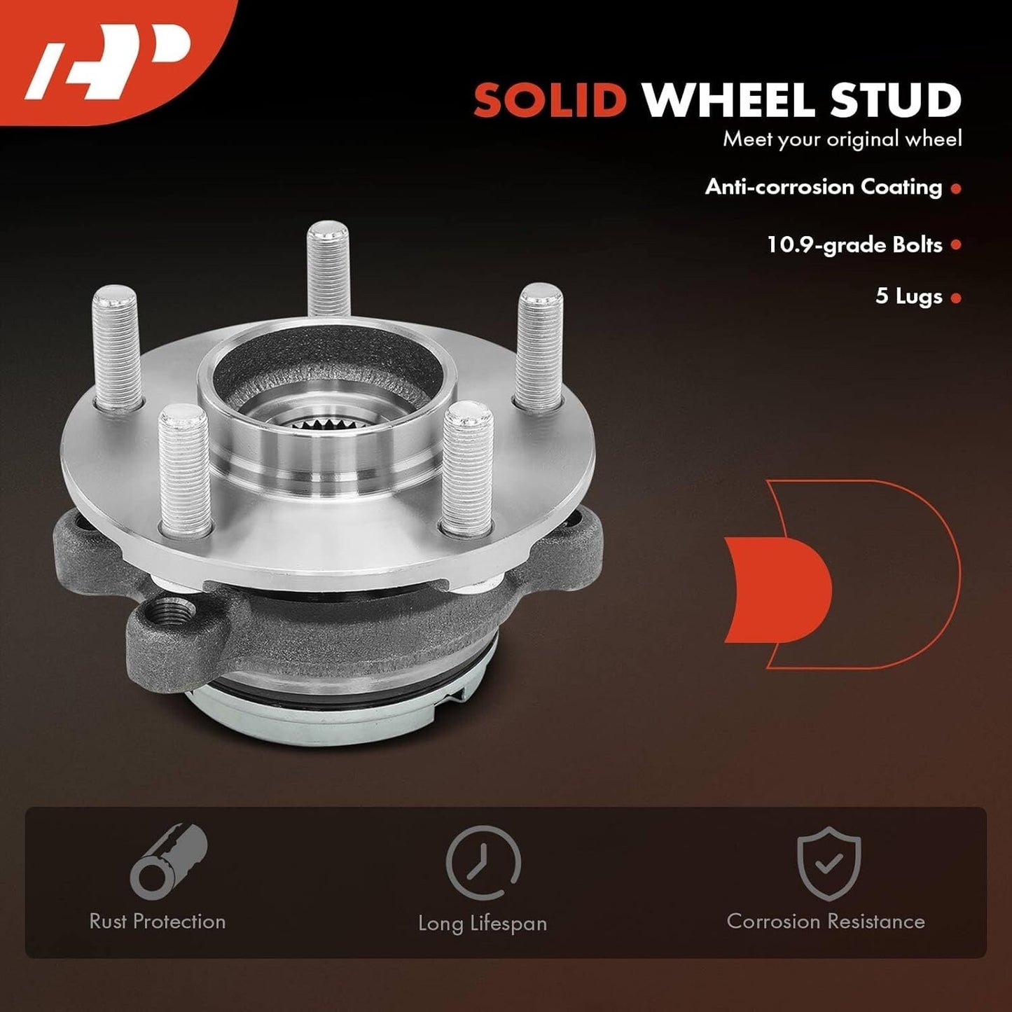 A-Premium 513296 Front Wheel Bearing and Hub Assembly with 5-Lug Compatible with