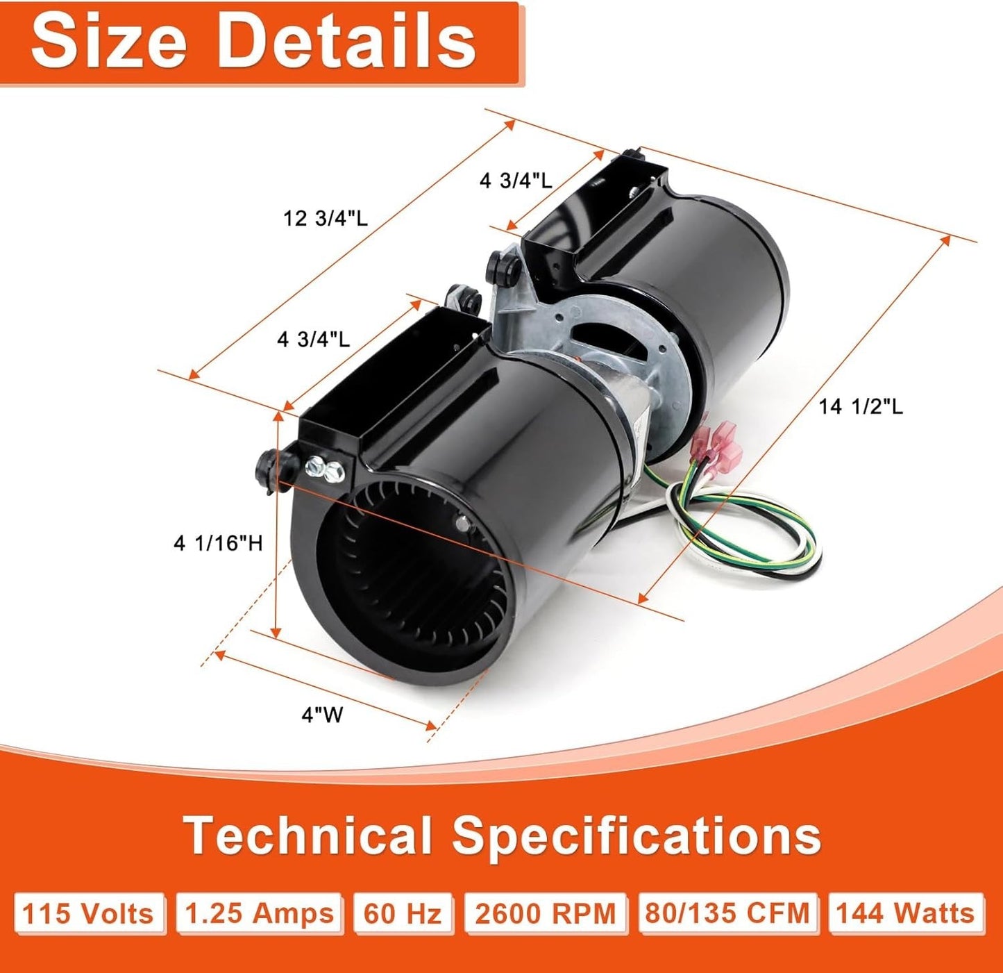 Adviace Fireplace Fan Kit for Regency Wood & Gas Stove, 910-157/P Blower Kit