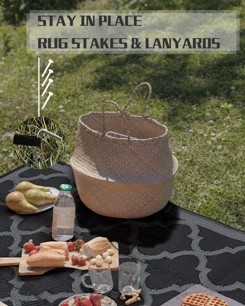 RVOLST Outdoor Rug Carpet Waterproof 6x9 ft-Patio Rug Reversible PACK OF TWO