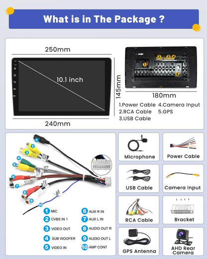 Hikity 2+64GB Double Din Android Car Stereo Wireless Apple Carplay Android Auto,