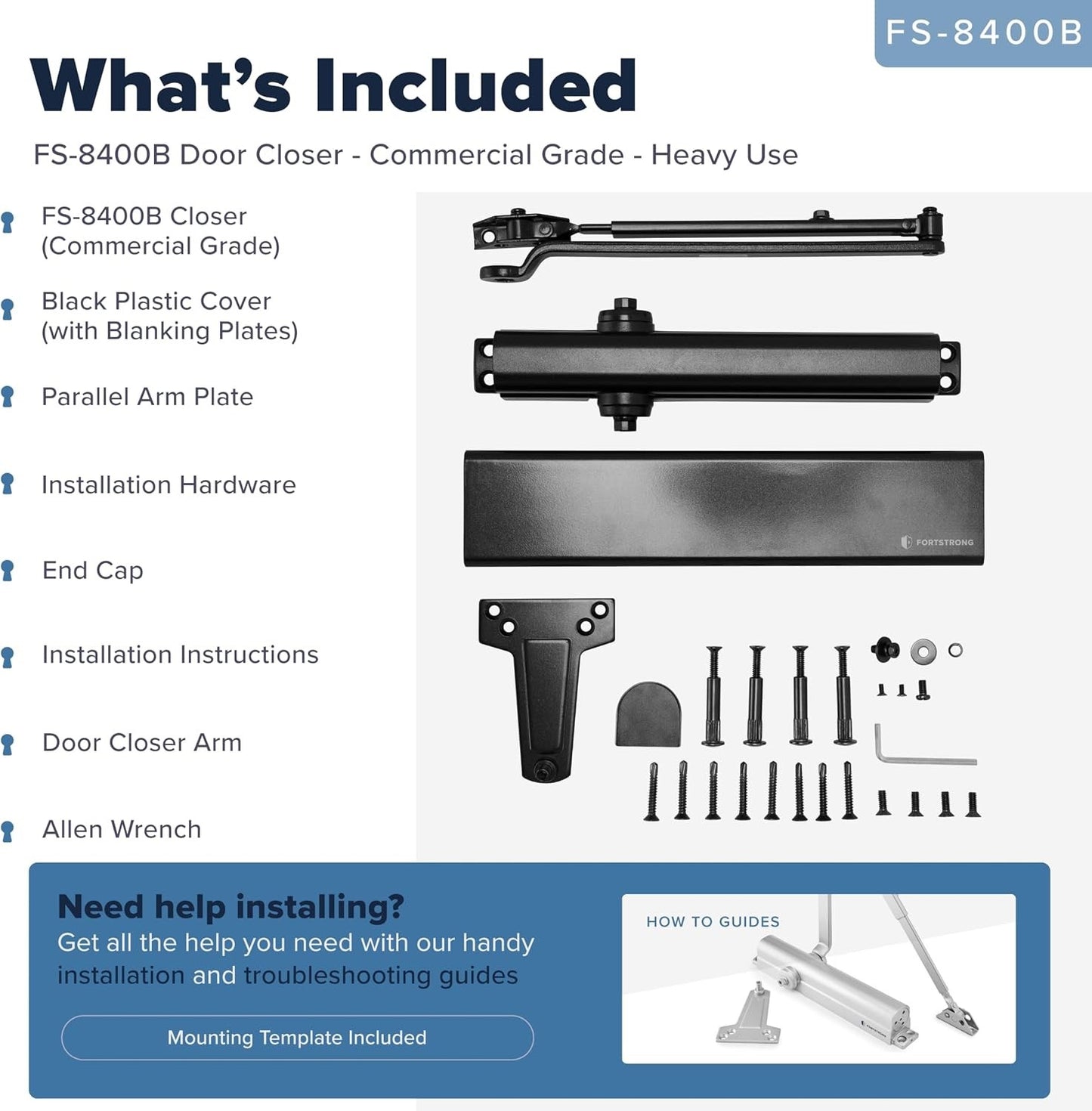Commercial Door Closer – Black Heavy Duty Grade 1 Automatic Door Closer
