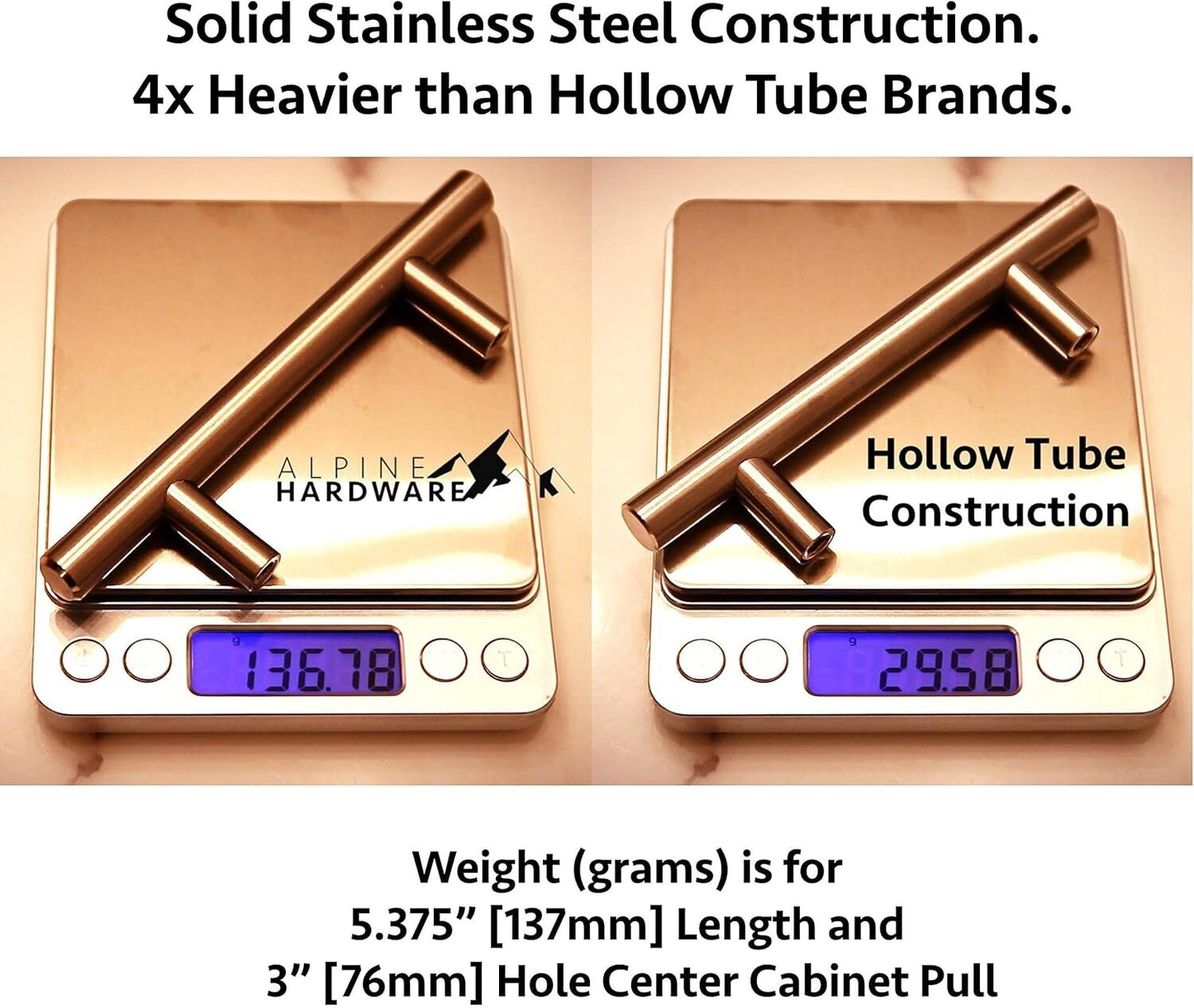 ALPINE HARDWARE American Owned Solid Stainless Steel Euro Bar Cabinet 25-Pack