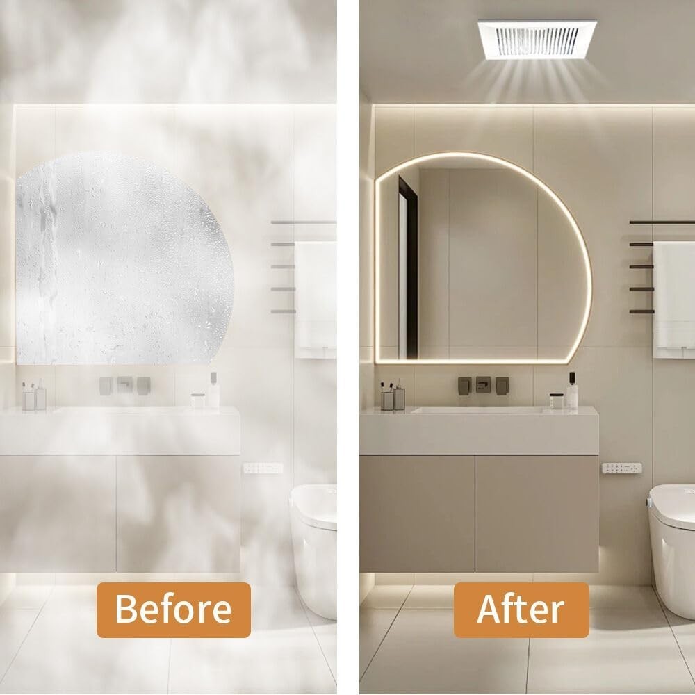 Bathroom Exhaust Fan 88CFM 1.0 Sone, Ultra-quiet Bathroom Vent Fan System Extra