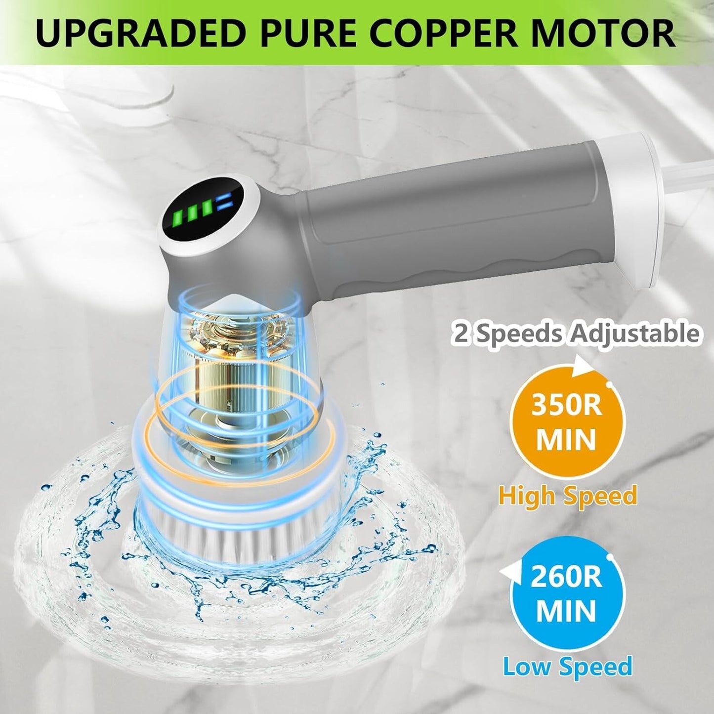 Electric Spin Scrubber 2024 New Electric Scrubber for Bathroom with 6 Replace