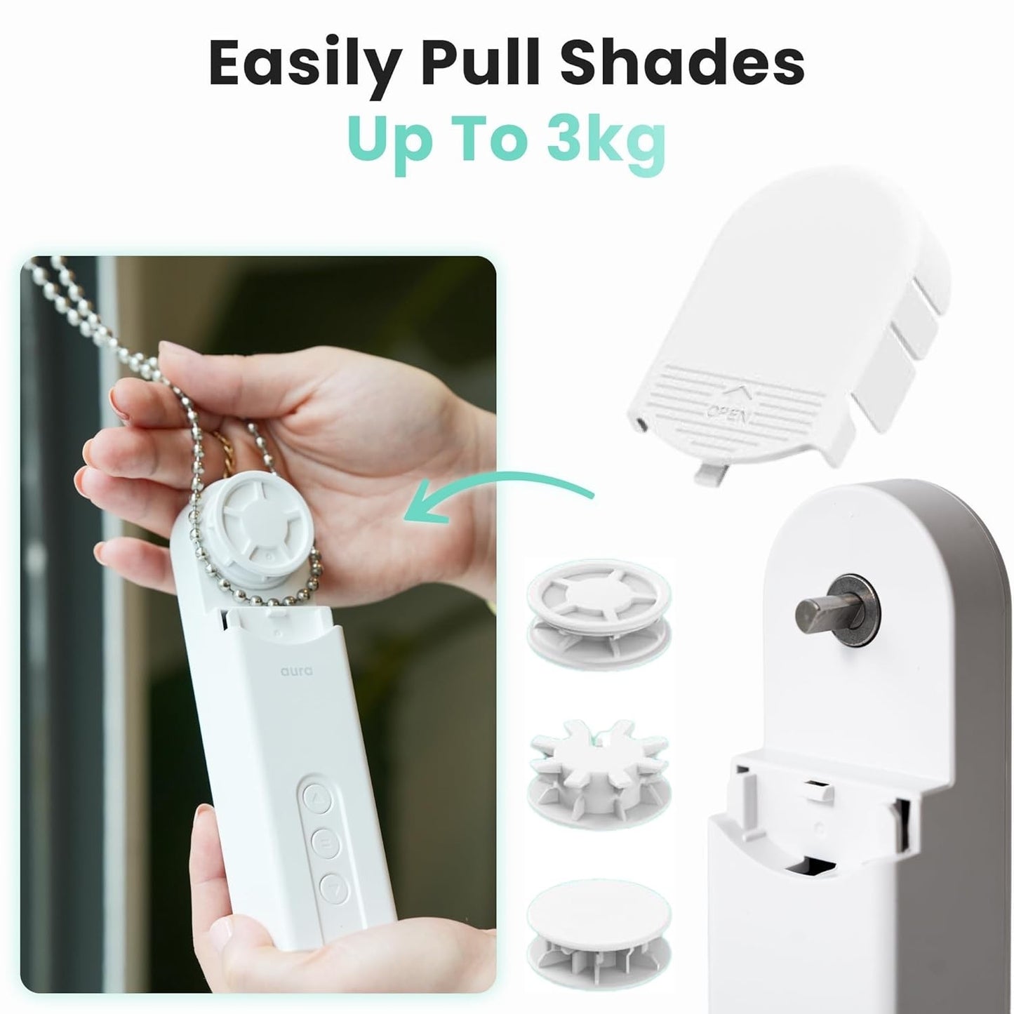 Aura Roller Smart Shade Driver | Automate Existing Blinds | Works with Beaded...