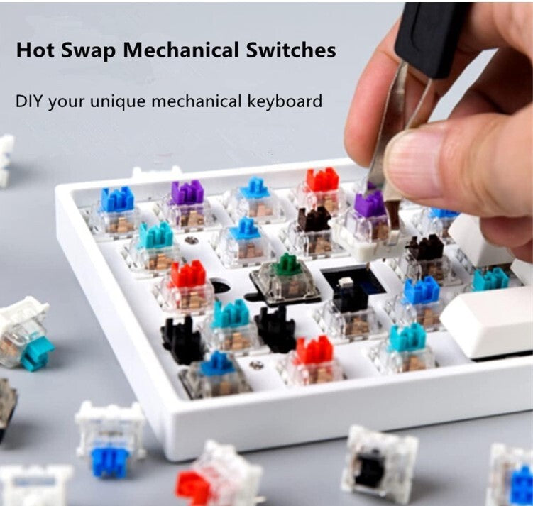 FKZ CXTECH X61 Sea Blue Theme Mechanical Keyboard,Outemu Hot Swap Switch Cherry
