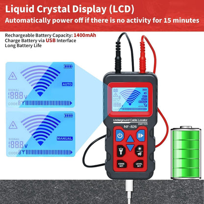 Underground Cable Locator, Rocky Mars Cable Tester Wire Tracker, NF826
