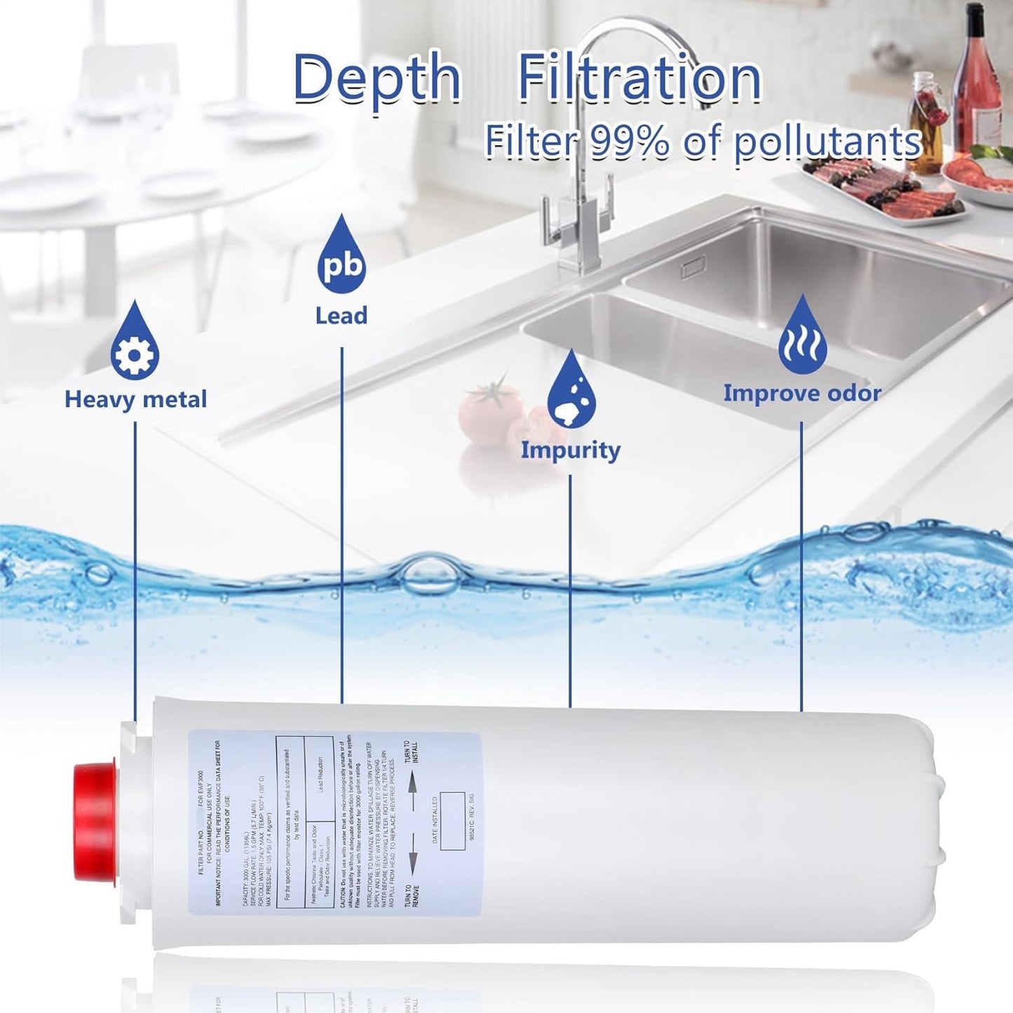 513,00-C (3 Packs-No Chip),Compatible with EzH2O Replacement Bottle Station