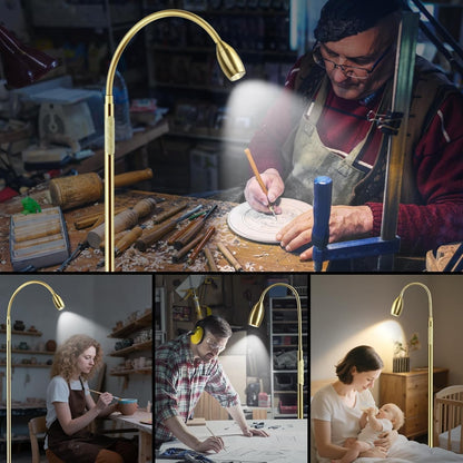 Reading Floor Lamp, 72" Tall LED Lamp with Flexible Gooseneck, Dimmable Zoomable