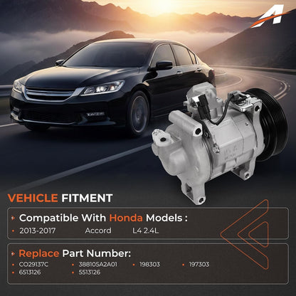 AC Compressor Compatible with Honda Accord 2013-2017 Air Conditioner 5513126