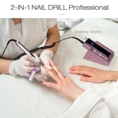 Professional Brushless Nail Drill, AZ GOGO 85W Cordless Electric Nail File 40000