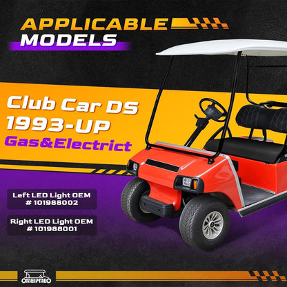 Club Car DS LED Headlight Kit, High Brightness Golf Cart Modified Headlights