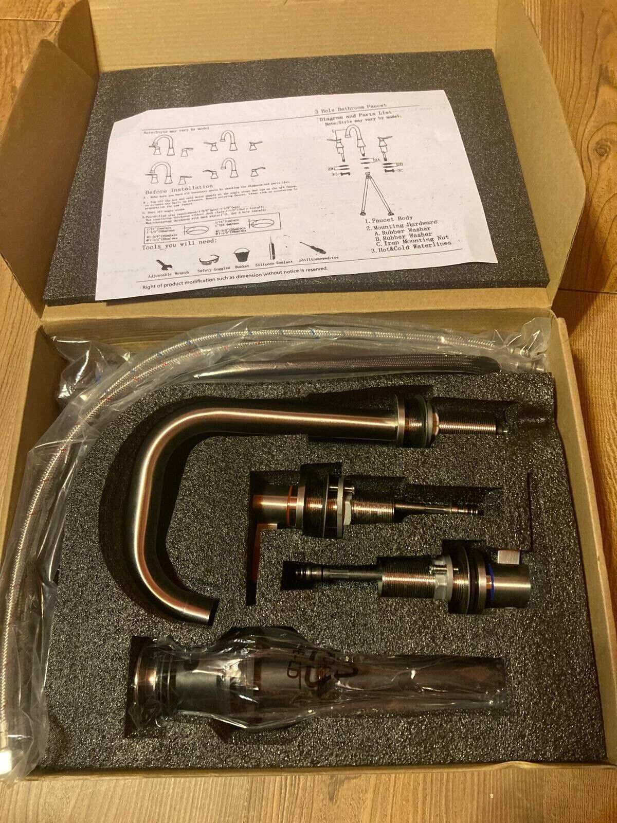 IKEBANA FL21011-2N BATHROOM FAUCET 3HOLE BRUSHED NICKEL