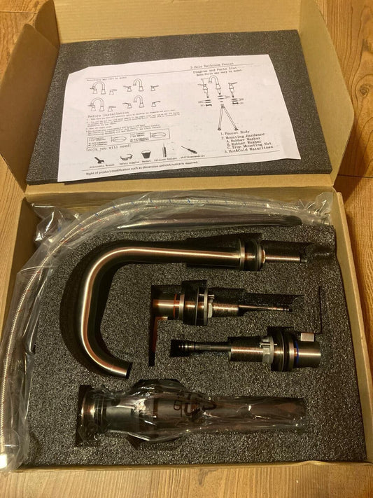 IKEBANA FL21011-2N BATHROOM FAUCET 3HOLE BRUSHED NICKEL
