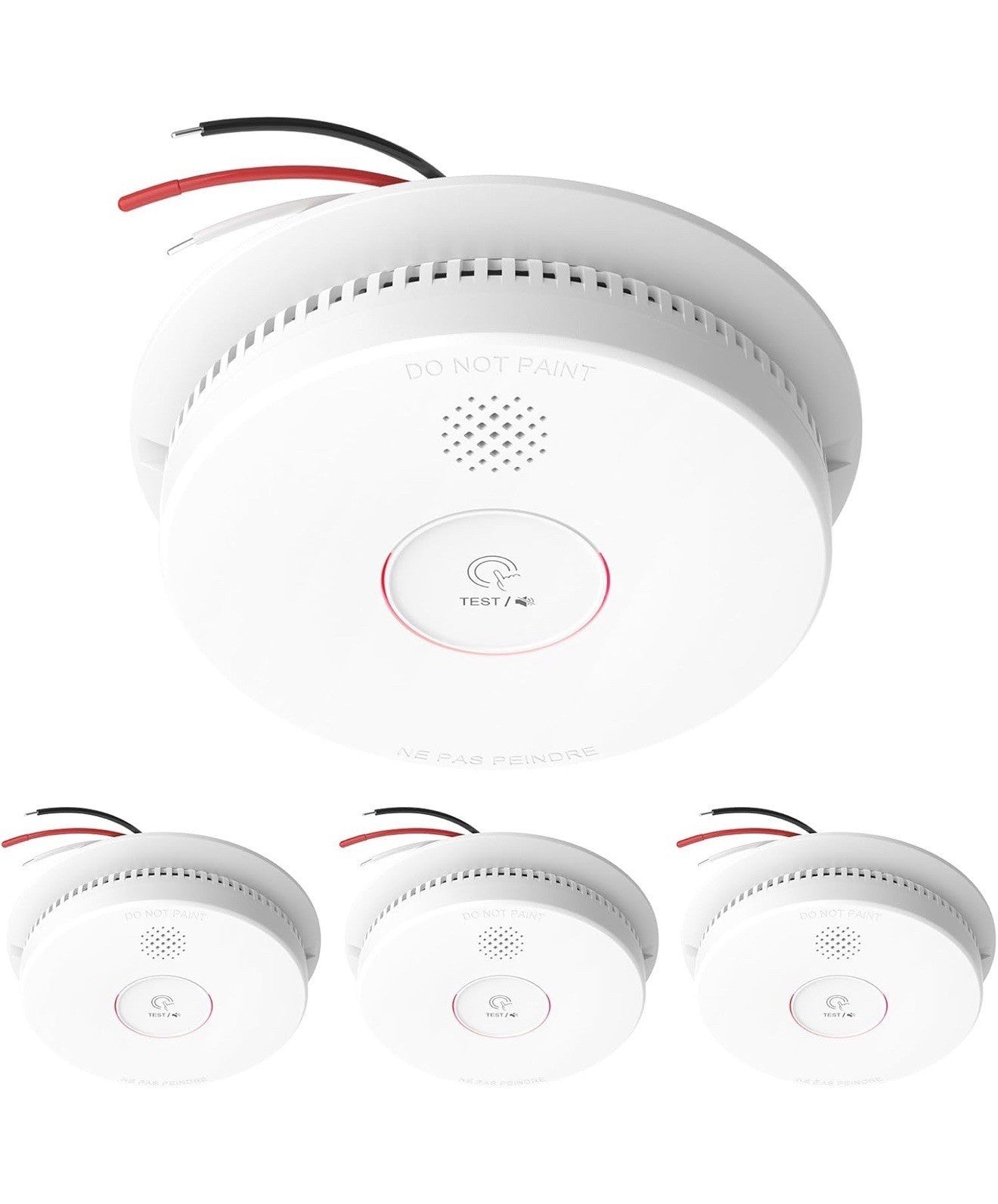 Siterlink 4 Pack  Hardwired Interconnected Smoke Detectors, Fire Alarm GS562A