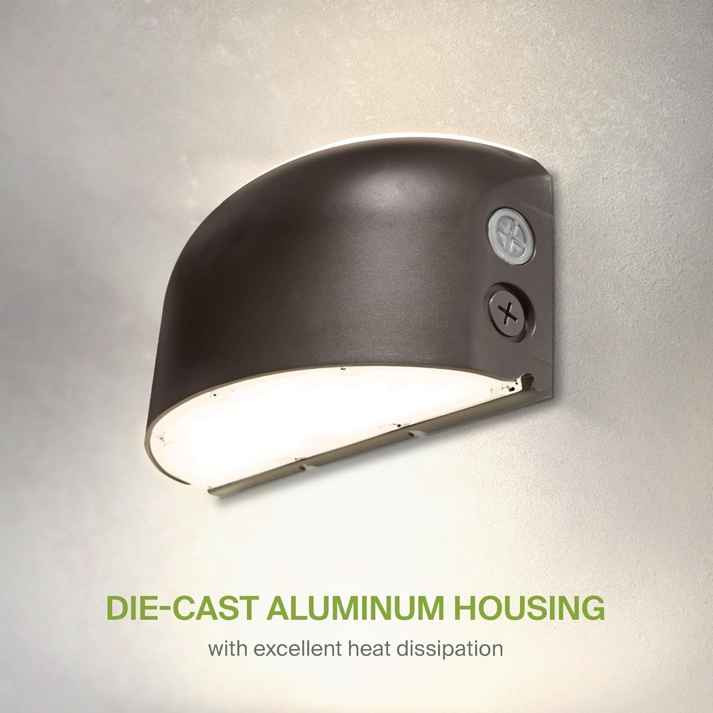 ASD 40/50/60W LED Wall Pack Light Round with Dusk to Dawn Photocell, Up & Down