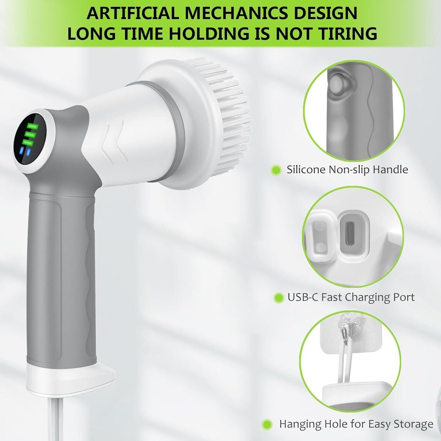 Electric Spin Scrubber 2024 New Electric Scrubber for Bathroom with 6 Replace