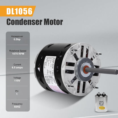 L1056 Sleeve Bearing Direct Drive Blower Motor 1/2 HP, 1075 RPM, 3 Speed, 115 V