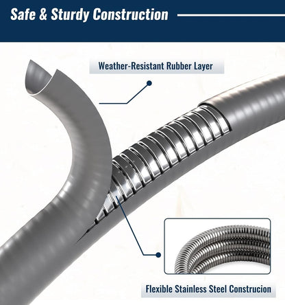 25 Feet 1/2 inch ID Natural Gas Grill Hose with Quick Connect Fittings, Natural