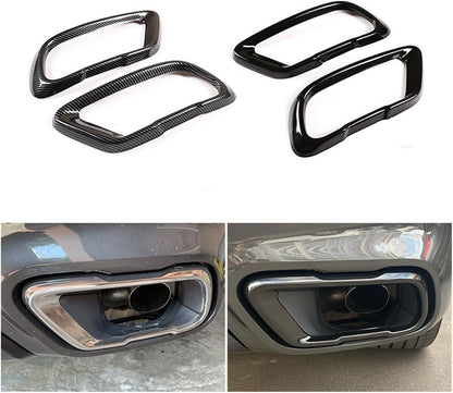 Stainless Steel 2pcs Car Tail Muffler Exhaust Pipe Output Cover Parts Trim Compa