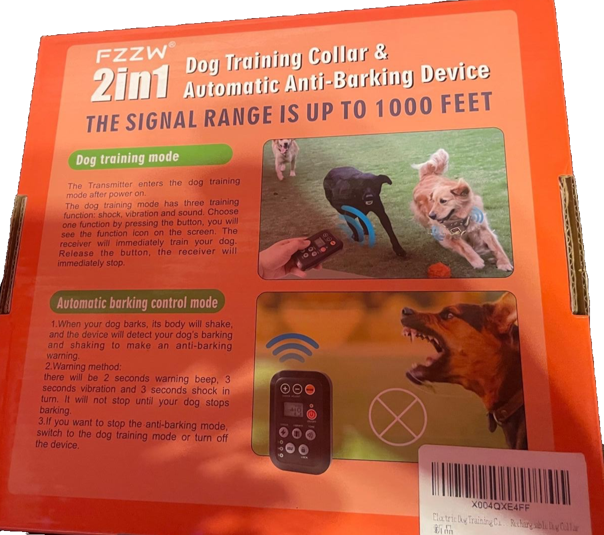 dog training collar & automatic anti- barking device