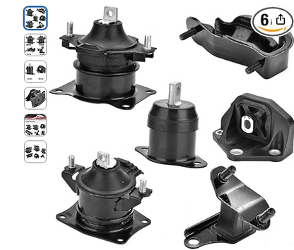6PCS Engine Motor Mount Set Compatible with Honda Accord 3.0L 2003-2007 Auto