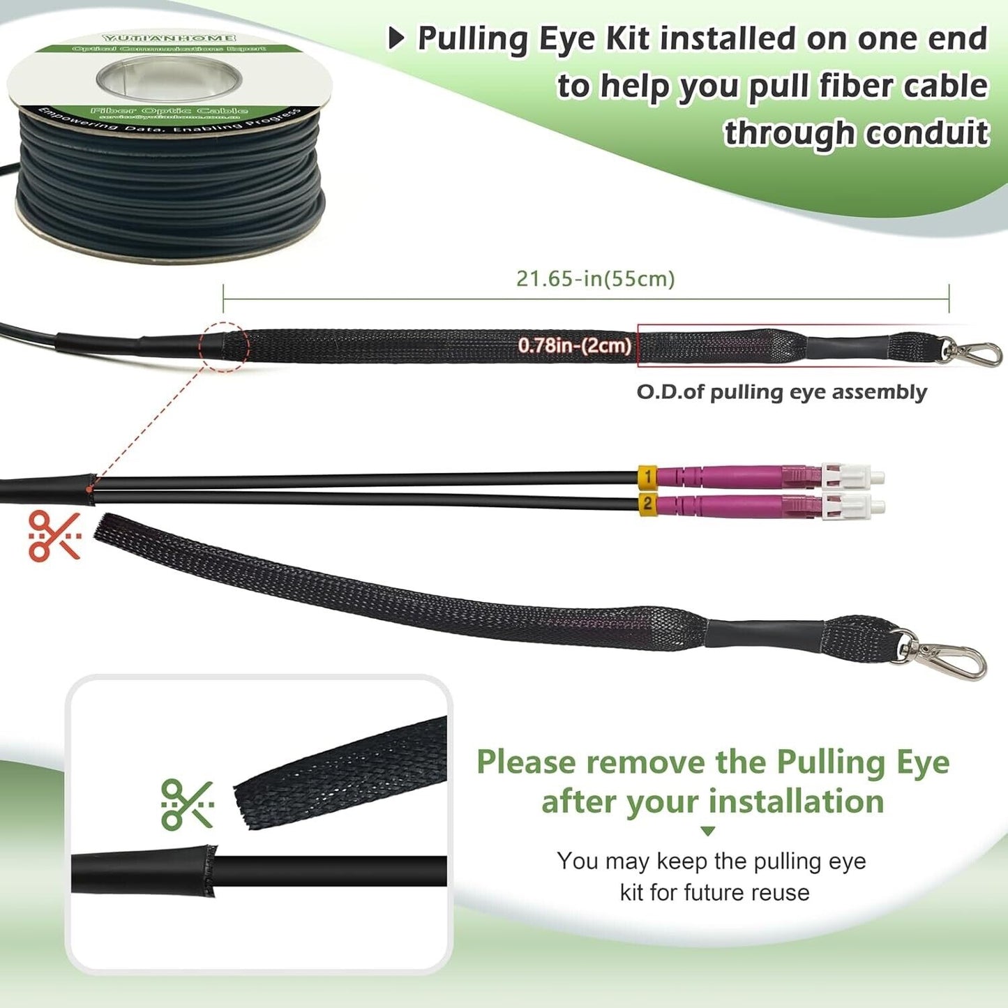 330ft/100m 5.0mm Industrial TPU OM4 Fiber LC /PC -LC/PC Outdoor Armored Fiber