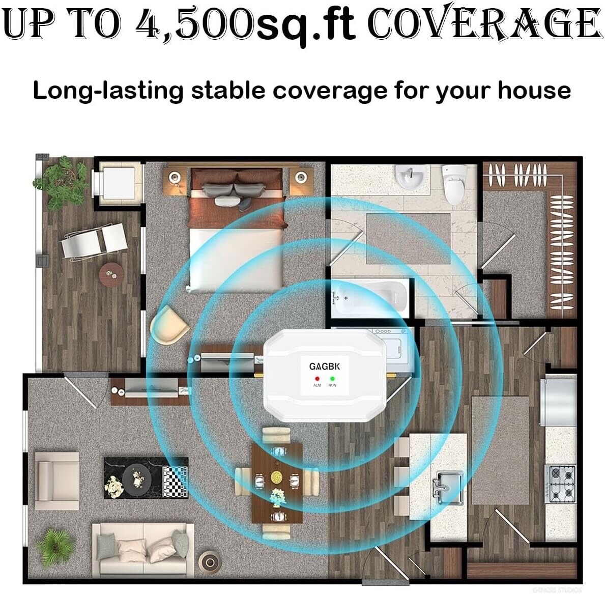 AT&T Cell Phone Signal Booster for 5G 4G LTE on Band 12/17 for Call/Data White
