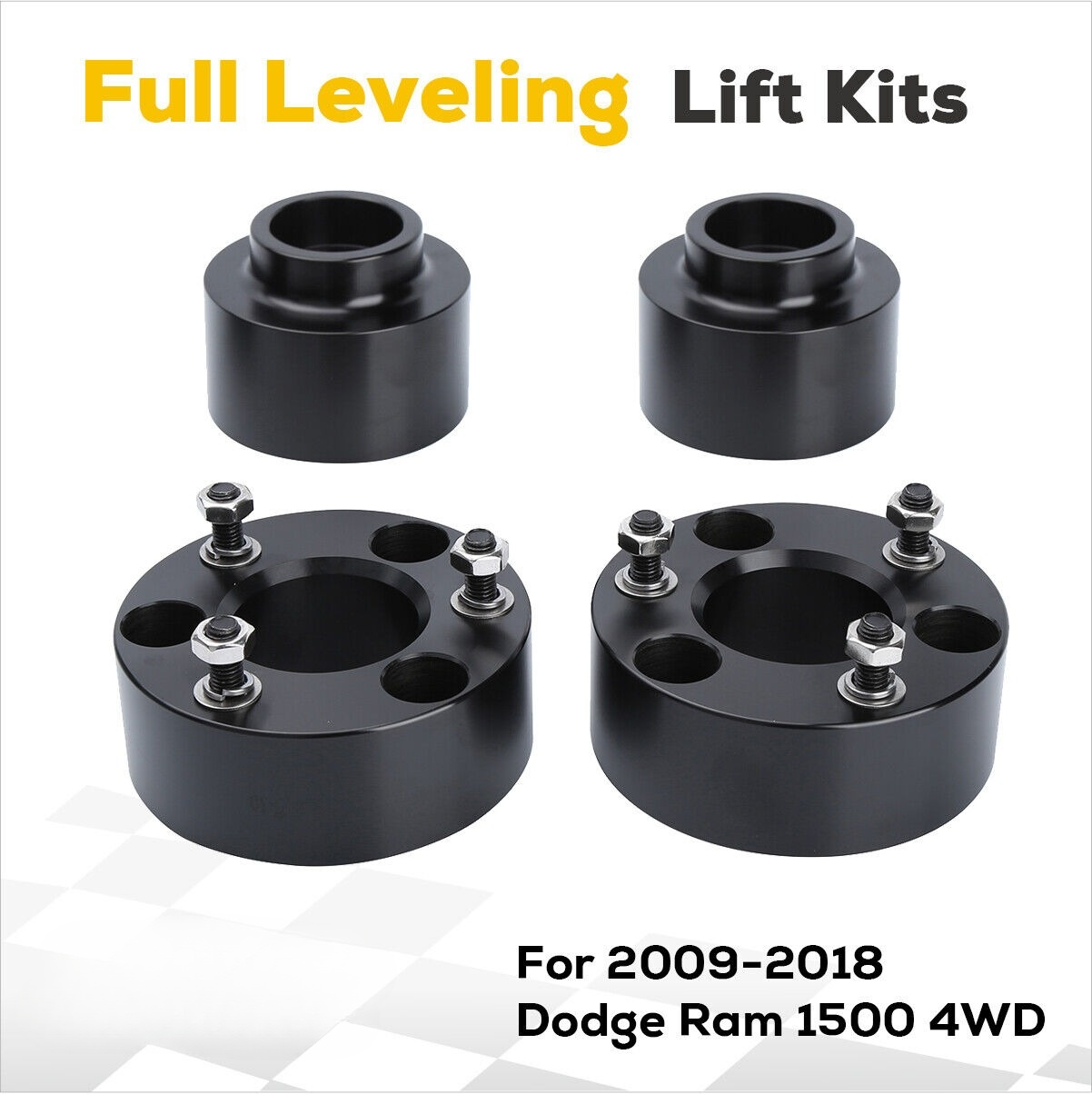 2" front +2" rear Full Lift Kit Leveling Kits for 2009-2024 Dodge Ram 1500 4WD