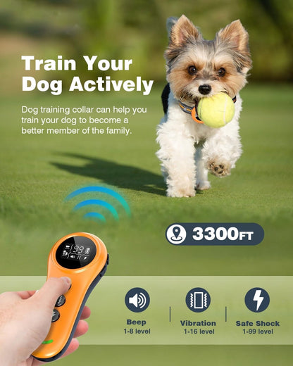 2-in-1 Dog Shock Collar & Dog Bark Collar - Smart Anti Barking Dog Training Coll