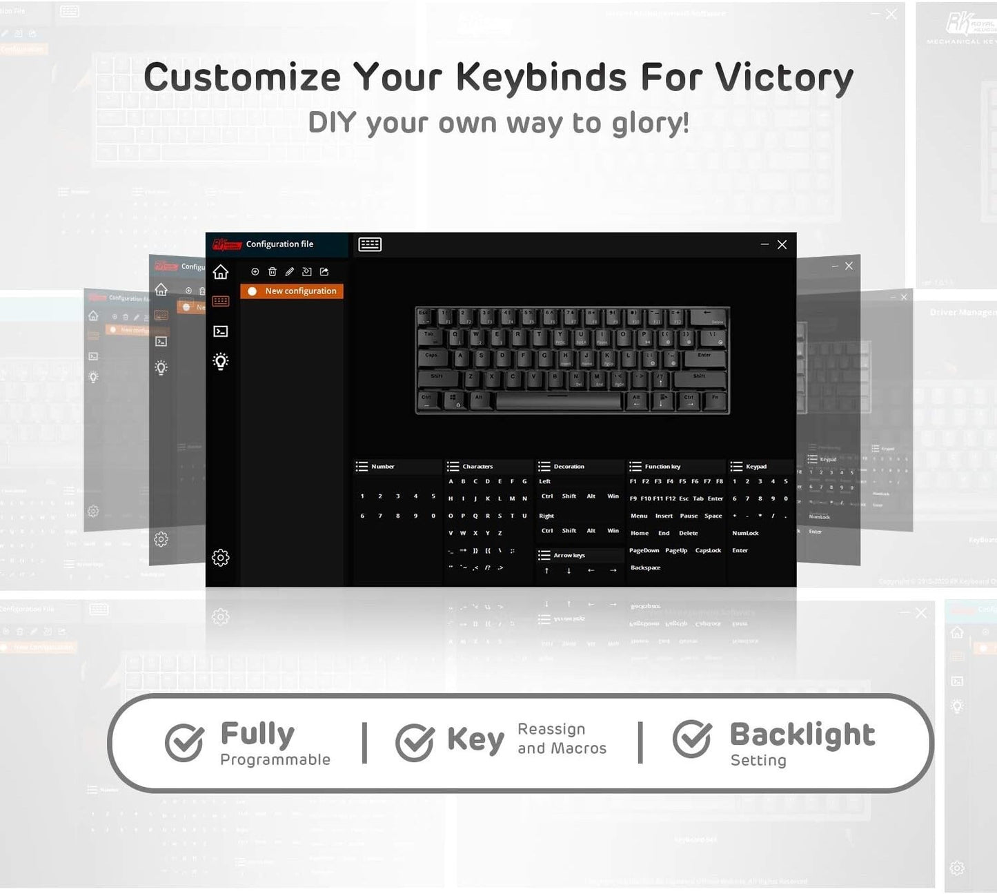 ROYAL KLUDGE RK61 60% Linear Switch Mechanical Gaming Keyboard
