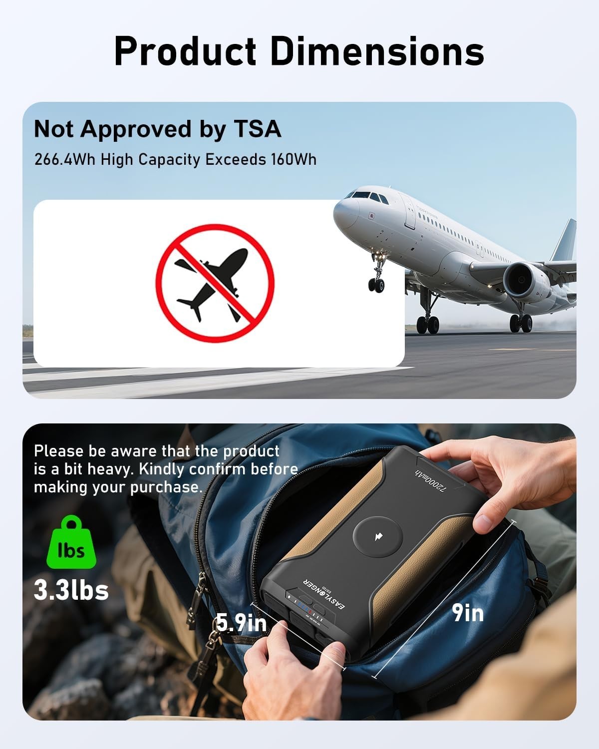 EASYLONGER ES720 (GP14) 266Wh CPAP Power Supply