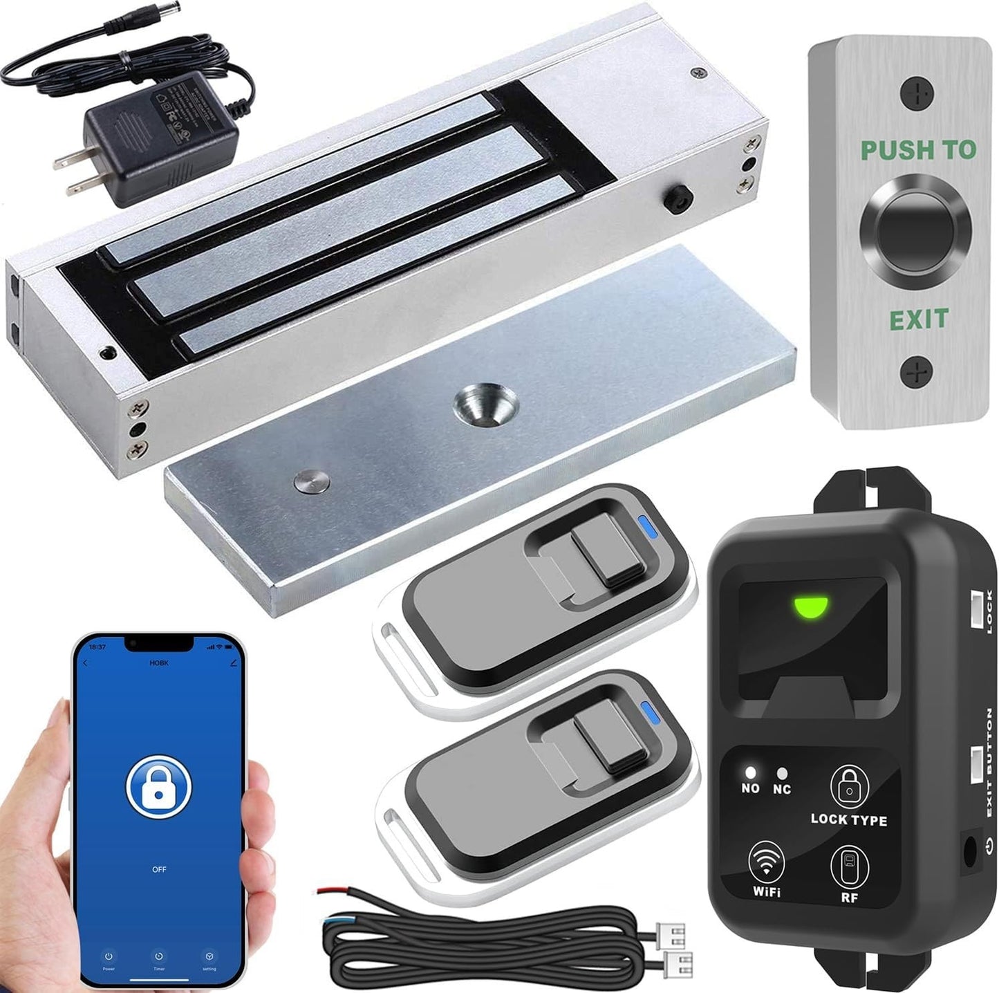 UHPPOTE 2.4GHz WiFi Remote Access Control System 1200lb Electric Magnetic Door