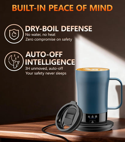 Self-Heating Coffee Mug, 14Oz Heated Coffee Mug - Rechargeable Temperature Contr