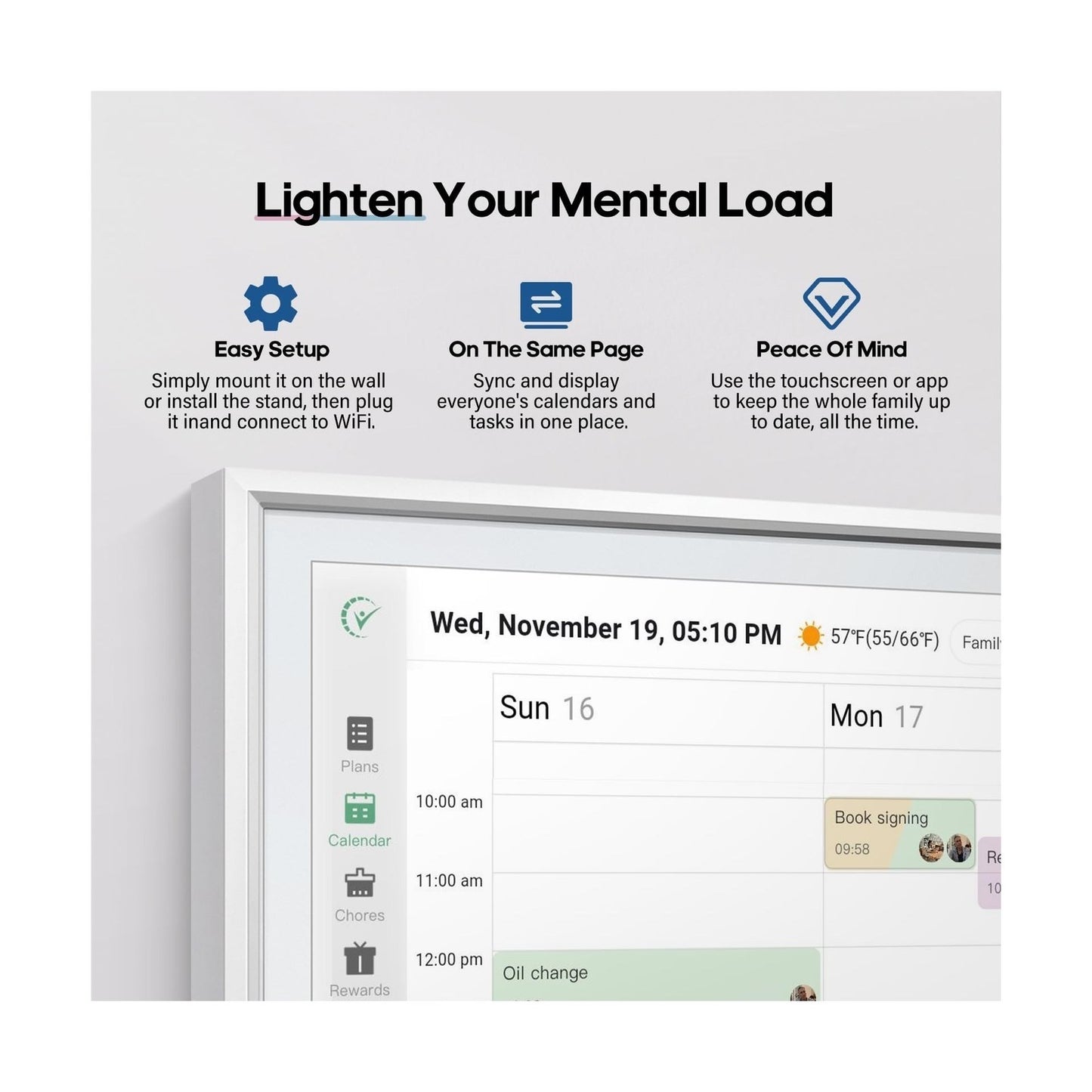Digital Calendar 15.6 Inch Smart Electronic Family Planner with Chore Chart
