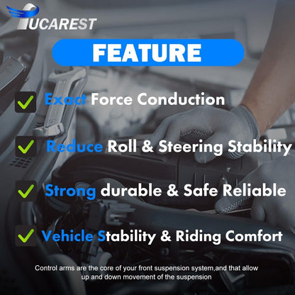 Front Upper Control Arm and Ball Joint Assembly Compatible with Ca-dillac Escala