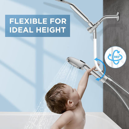 Dual Filtered Rain Shower Head Combo, Handheld Shower Head with Adjustable Bar