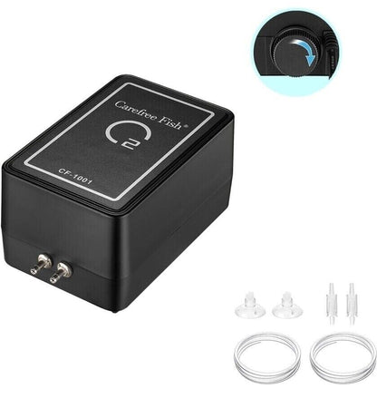 Carefree Fish 2 Air Outlets Air Pump  Powerful Adjustable Oxygen 8 W