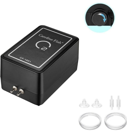 Carefree Fish 2 Air Outlets Air Pump  Powerful Adjustable Oxygen 8 W
