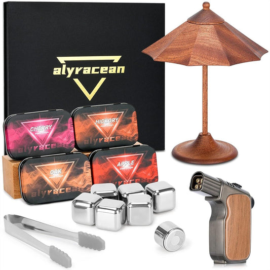 Gifts for Men Dad Husband, Umbrella Cocktail Smoker Kit with Torch, Bourbon
