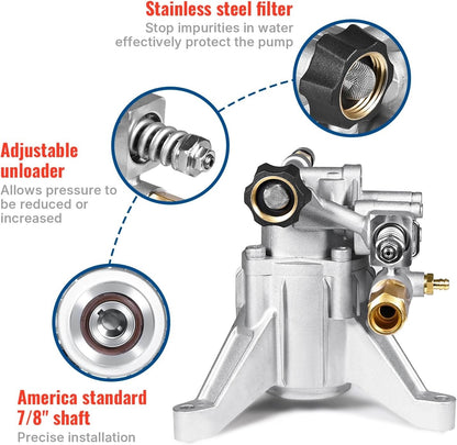 YAMATIC 3000 PSI Pressure Washer Pump  Vertical 7/8" Shaft 2.5 GPM