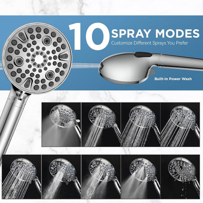 Dual Filtered Rain Shower Head Combo, Handheld Shower Head with Adjustable Bar