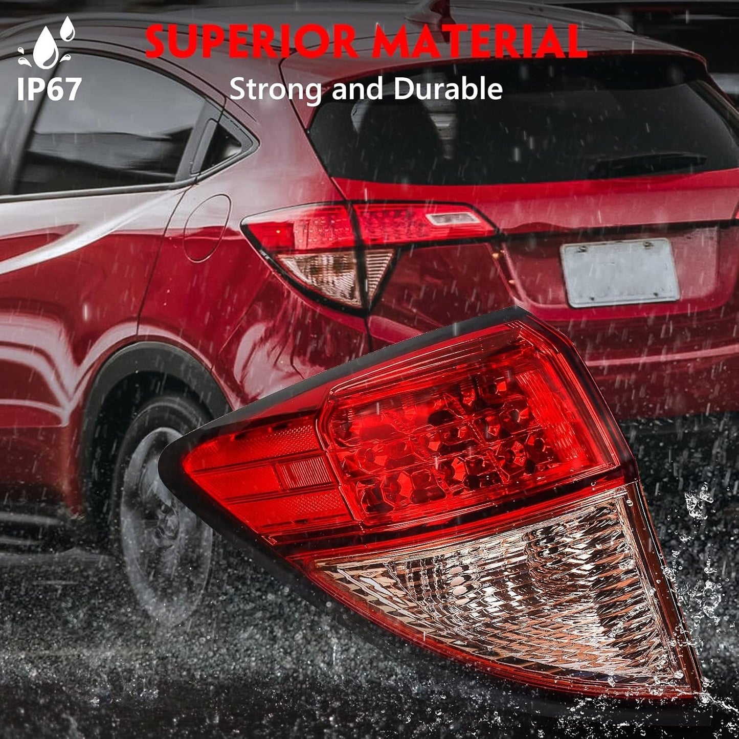 Huray Outer Tail Light for Honda HRV 2016 2017 2018 Taillight Assembly Brake