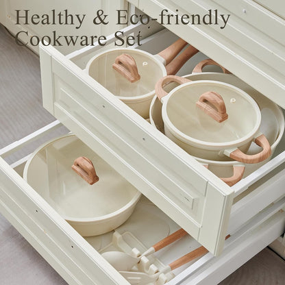 22 Pcs Pots and Pans Set Non Stick Non-Toxic Ceramic Kitchen Cookware Sets Nonst