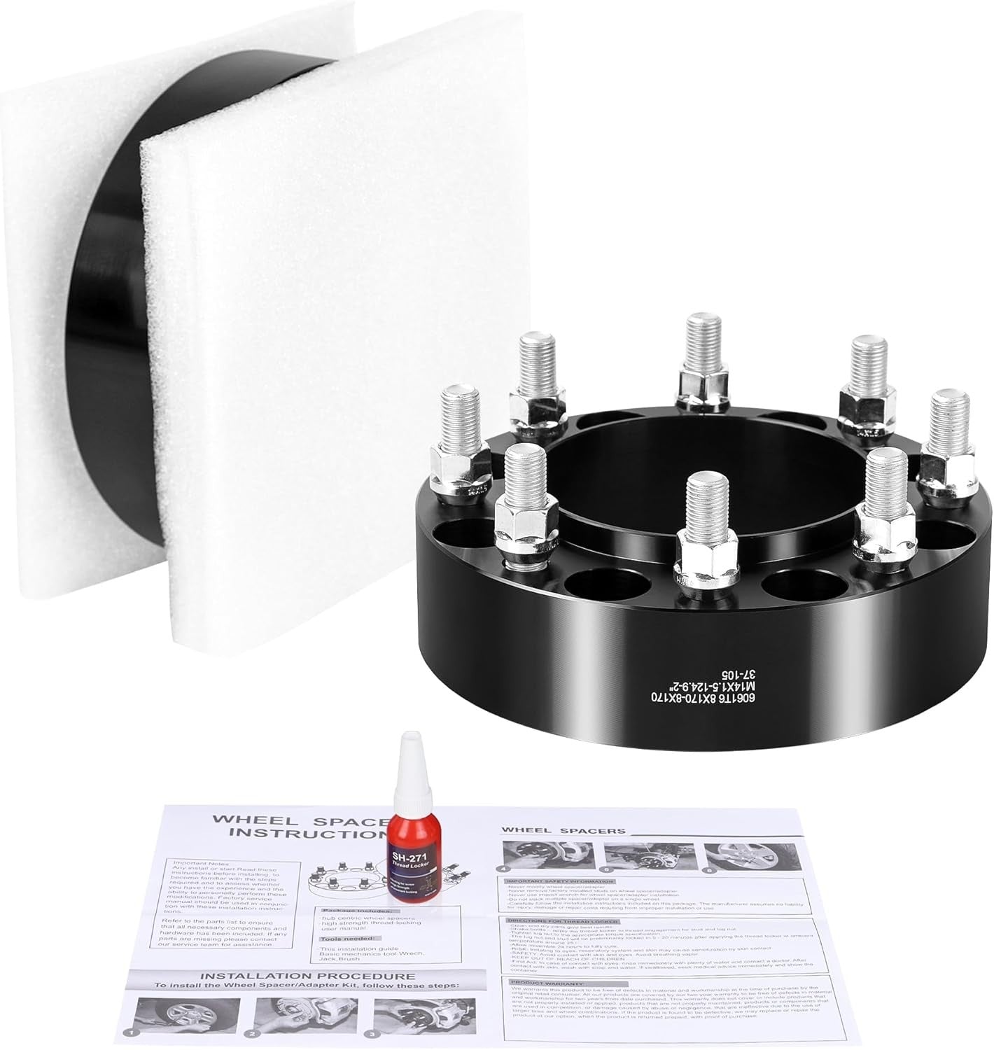 YIZBAP 2PCS 8x170 Hubcentric Wheel Spacers, 2 inch 8x170mm Wheel Spacers 125 mm