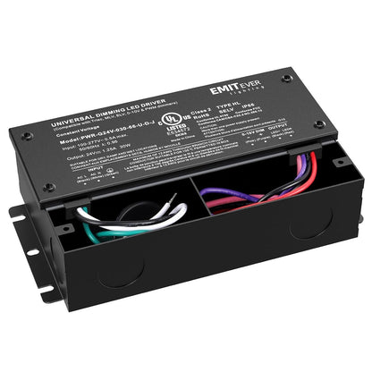 EMITEVER Dimmable Led Driver, 2 Packs 30W AC 110V-277V to DC 24V Transformer,