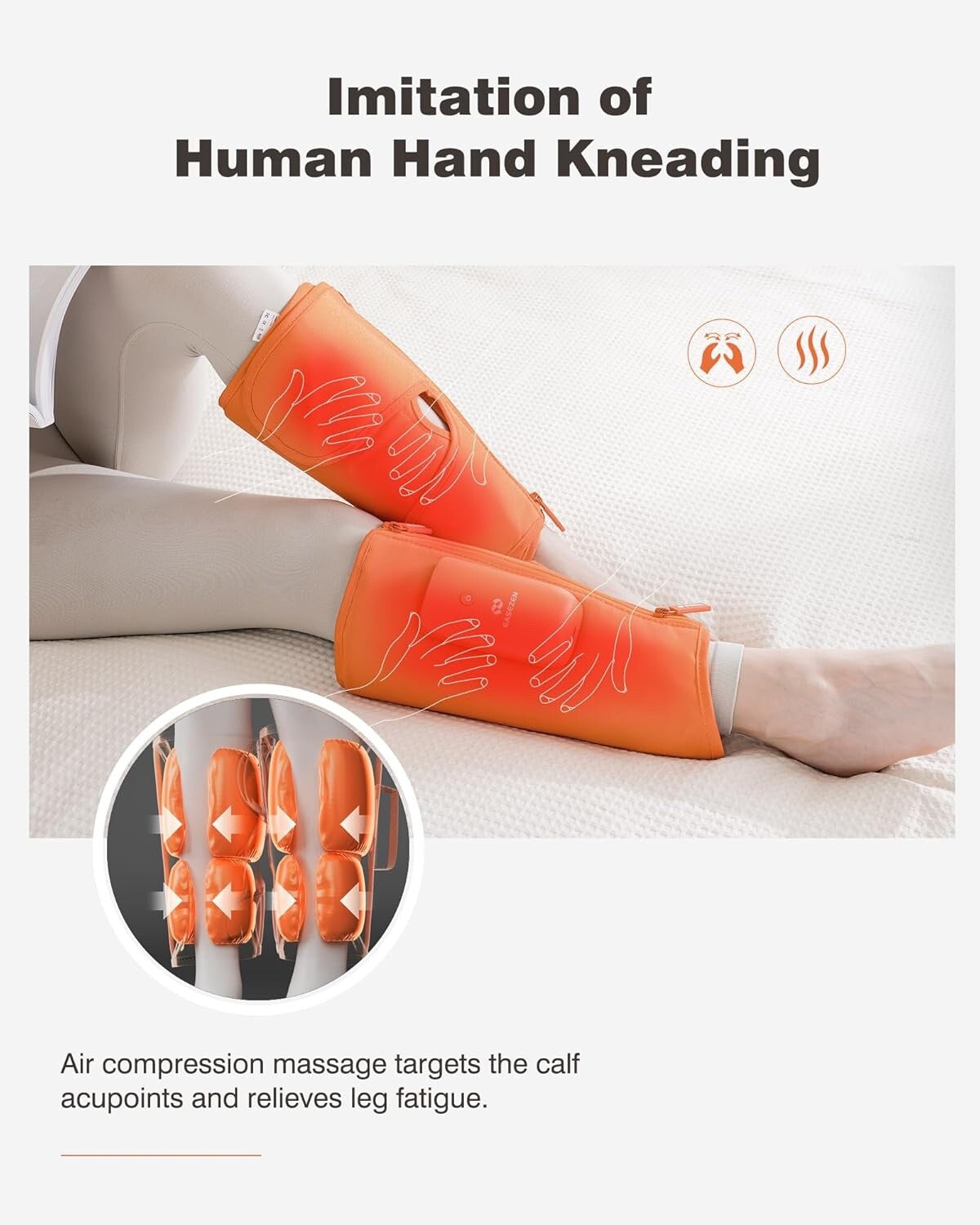 Cordless Calf Massager with Heat and Compression for Circulation and Restless Le