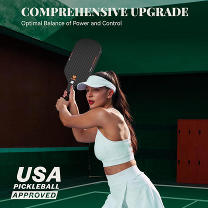 Pickleball Paddles, Carbon Fiber Pickleball Paddle with a 16mm Shark Power Polym